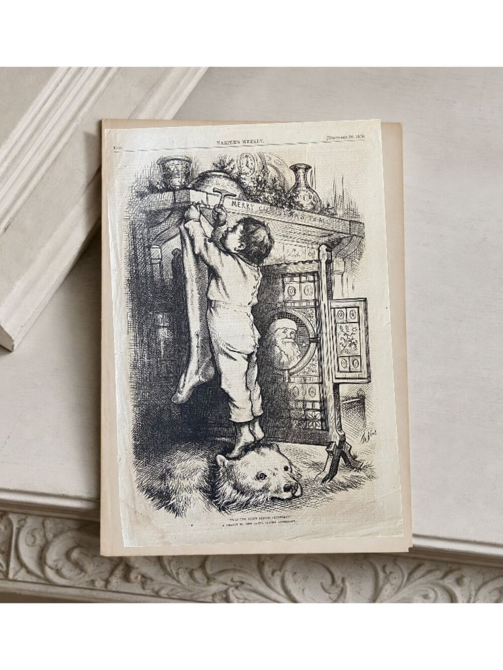 1876 Thomas Nast Santa Claus Night Before Christmas Original Harper’s Weekly